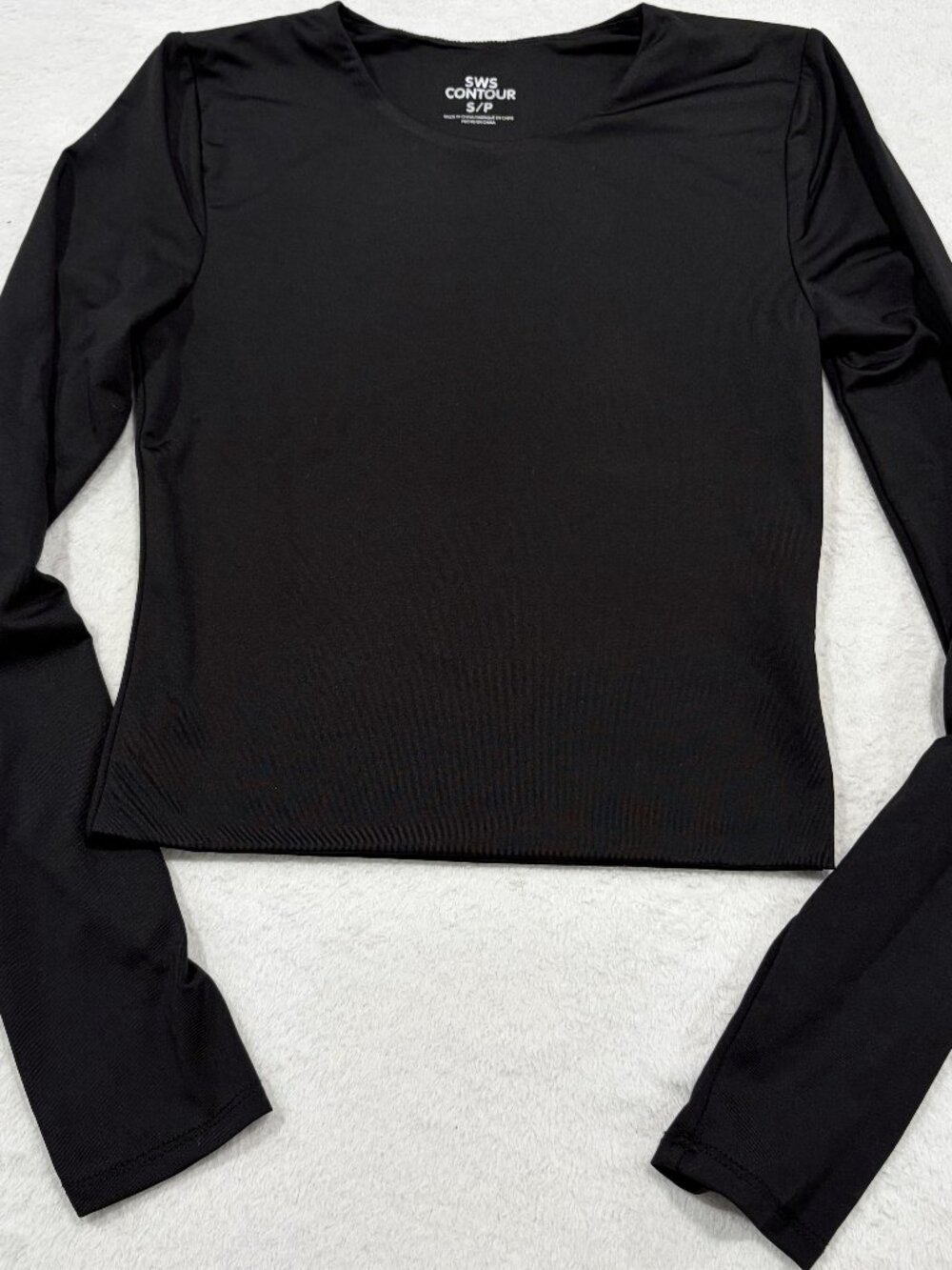 Cropped SWS Contour black long sleeved fitted top, S